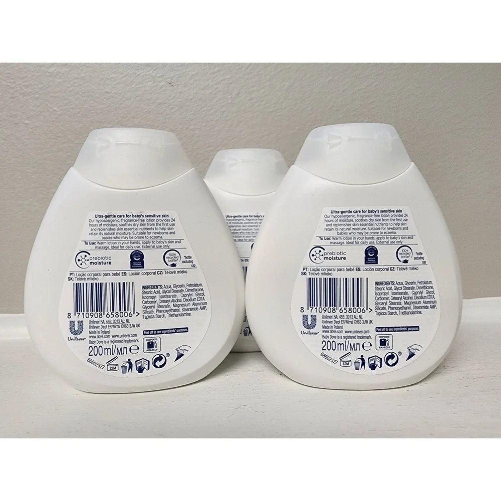 baby Dove sensitive skin care lotion ‎ fragrance free 3 x 6.76 ozs
